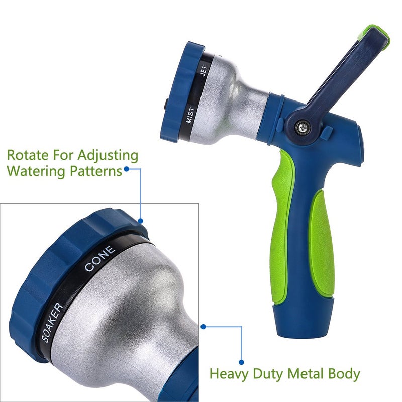 GREEN MOUNT New Patent Garden Hose Nozzle, Heavy Duty Water Nozzle, High Pressure Fireman Style Nozzle with Ergonomic Handle for Lawn and Garden Watering - Image 4